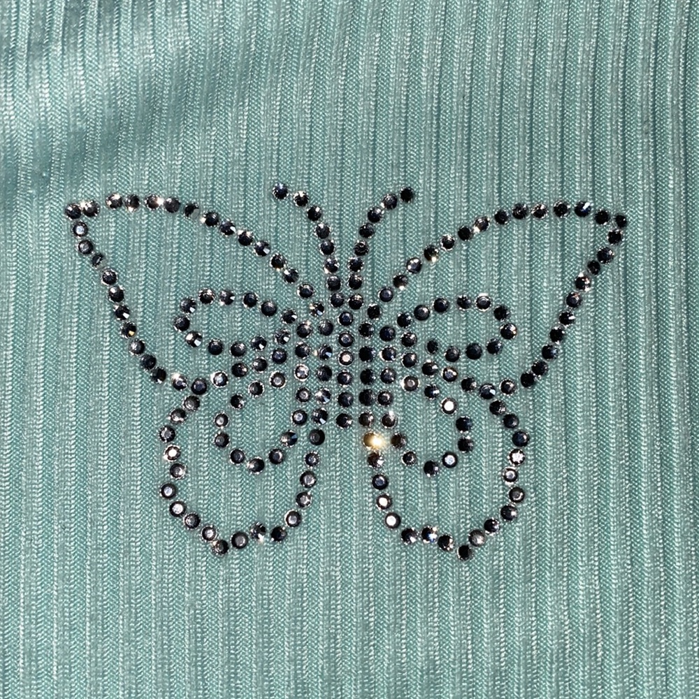 Y2K Queen Rhinestone Tank-Mint - Picture 7 of 15